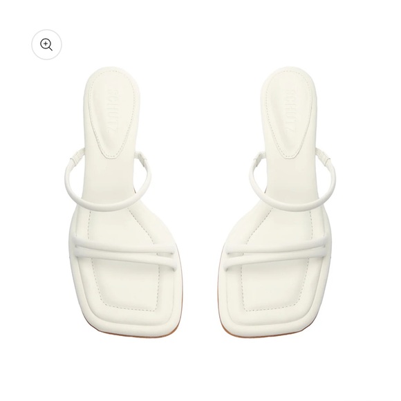 Schutz White Leather Strappy Agatha Mid Sandal, 11 - Picture 3 of 9